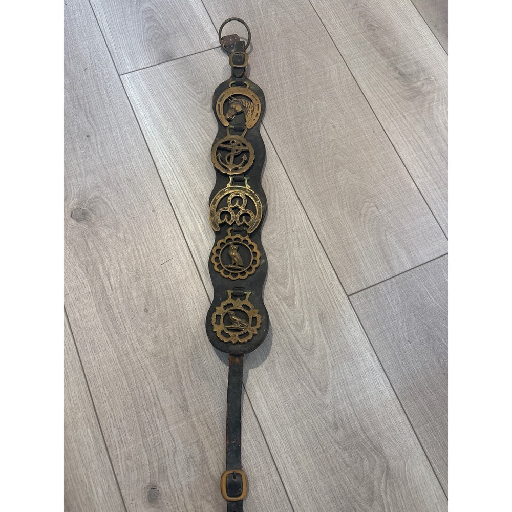 Vintage/ antique horse brass medallion belt or horse accessory